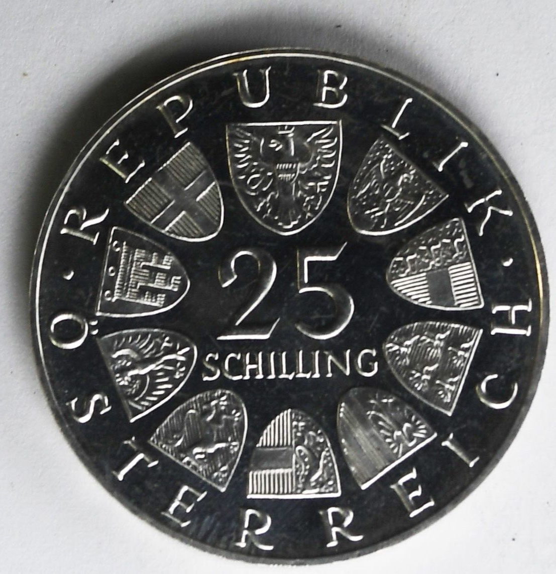 1967 Austria 25 Twenty Five Schilling Silver Coin KM#2901