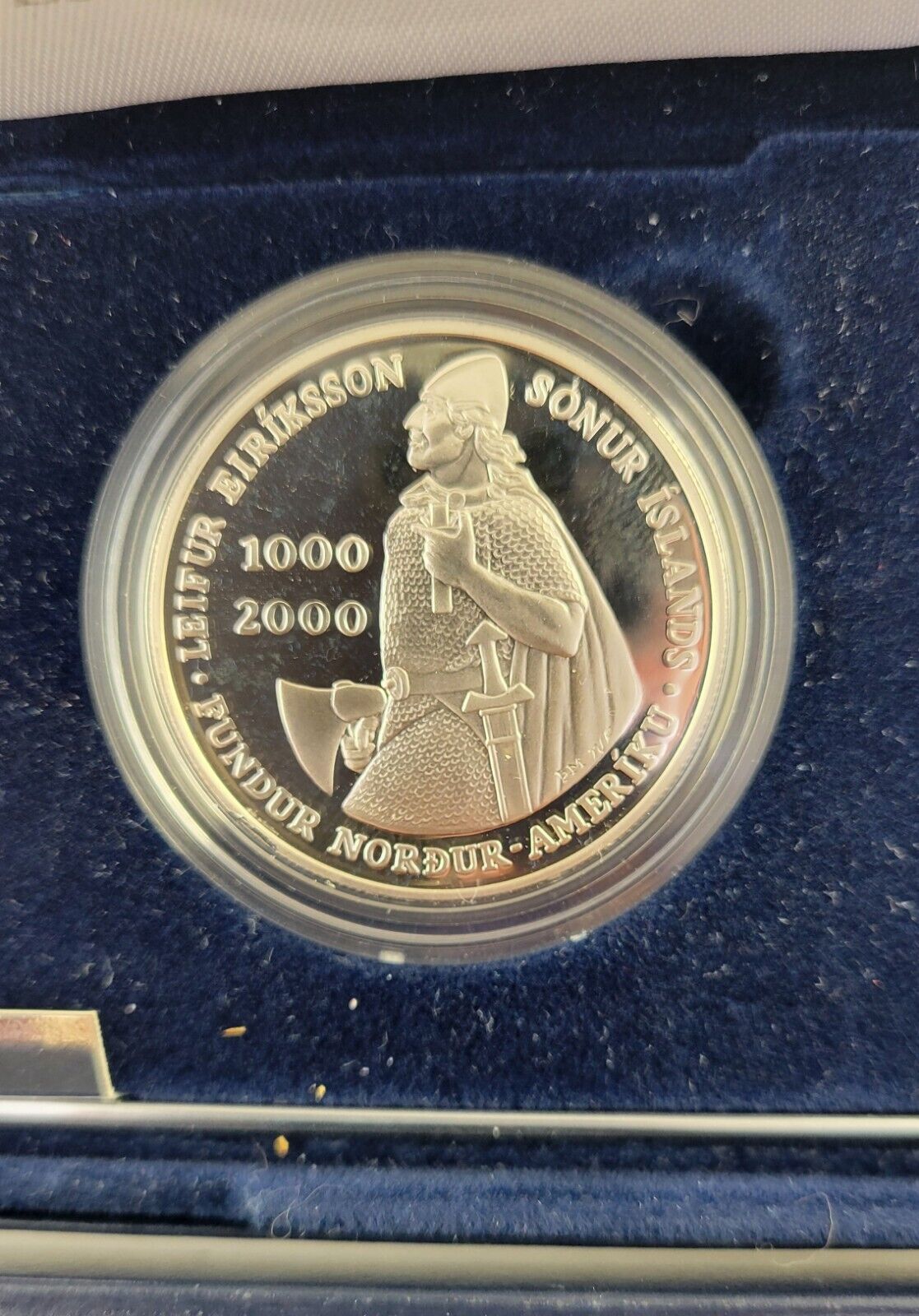 2000 Leif Ericson Millennium Commemorative Two Coin Proof Silver Set