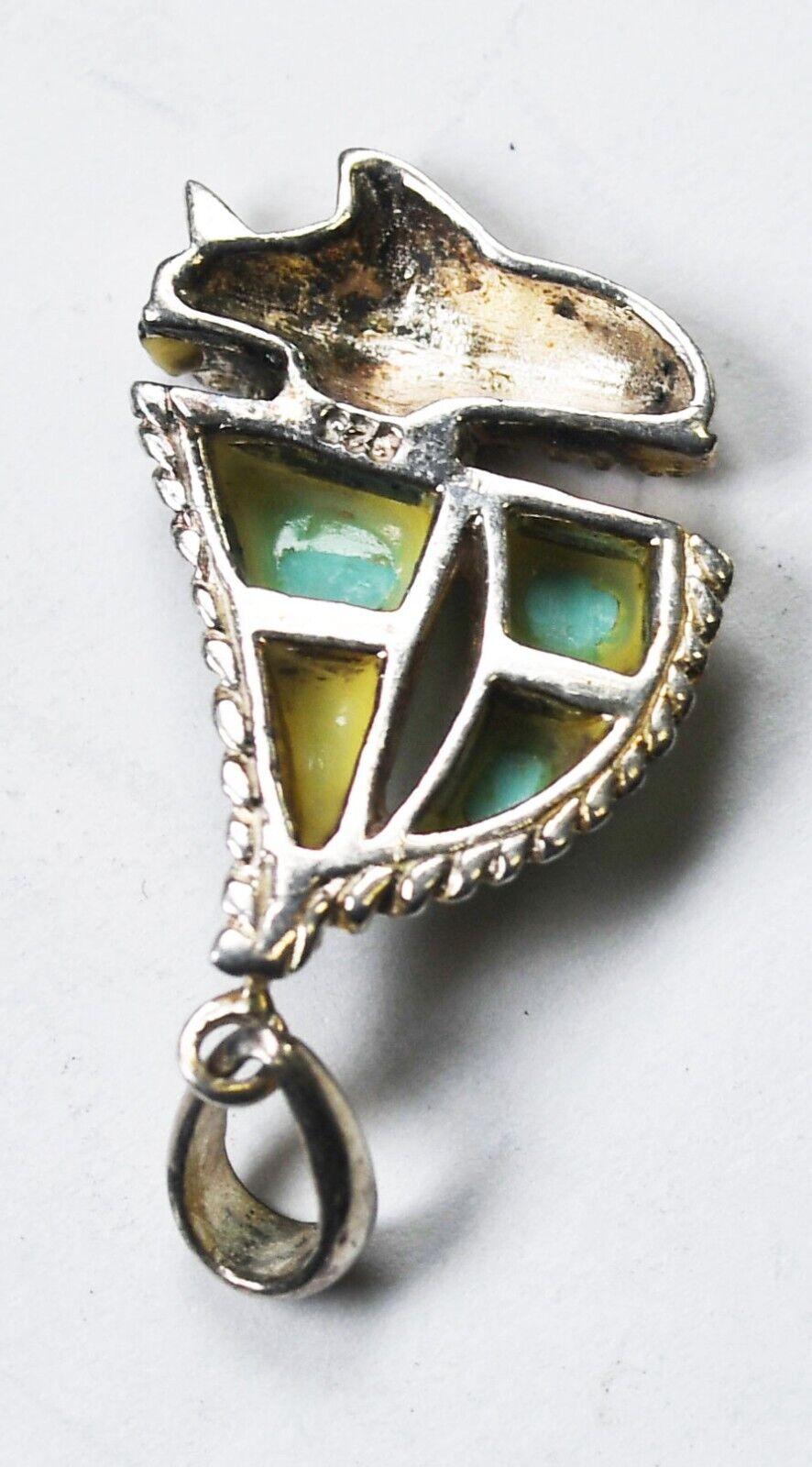 Sterling Silver Turquoise Dyed Howlite Sailboat Charm 27mm x 15mm