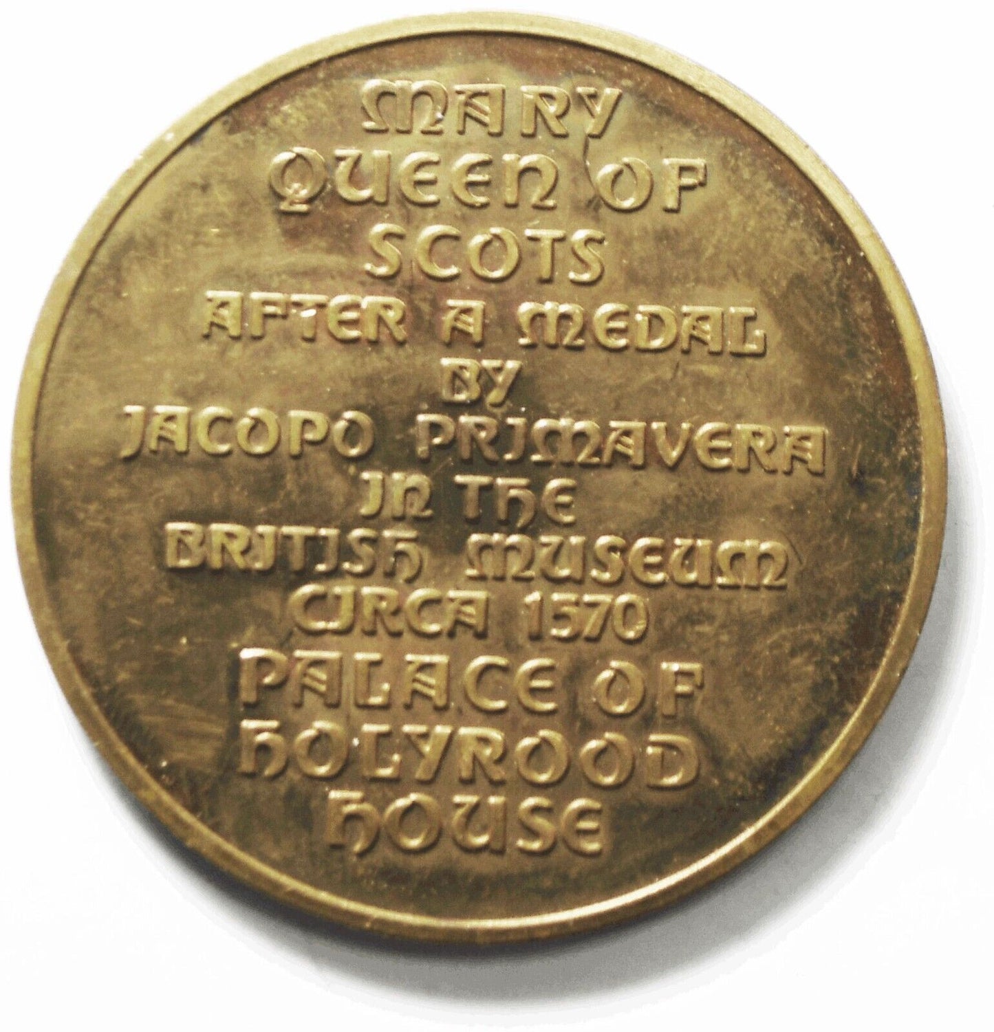 Mary Queen Of Scots Palace Of Holyrood House Medal 44mm