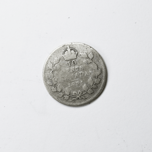 1931 Canada 10c Ten Cents Silver Coin Dime KM# 23a