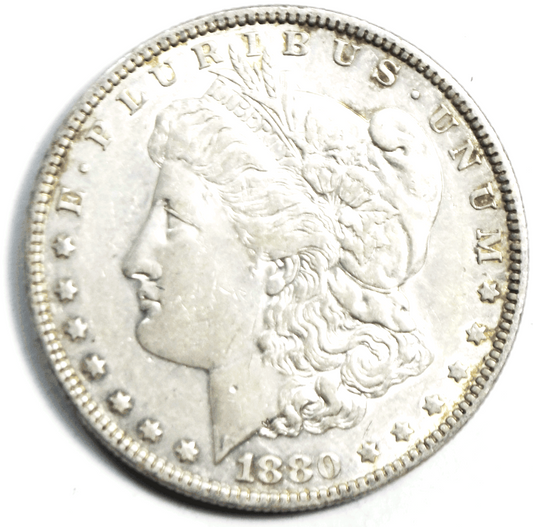 1880 O $1 Morgan Silver One Dollar US Coin New Orleans VAM 21 Check Mark AU