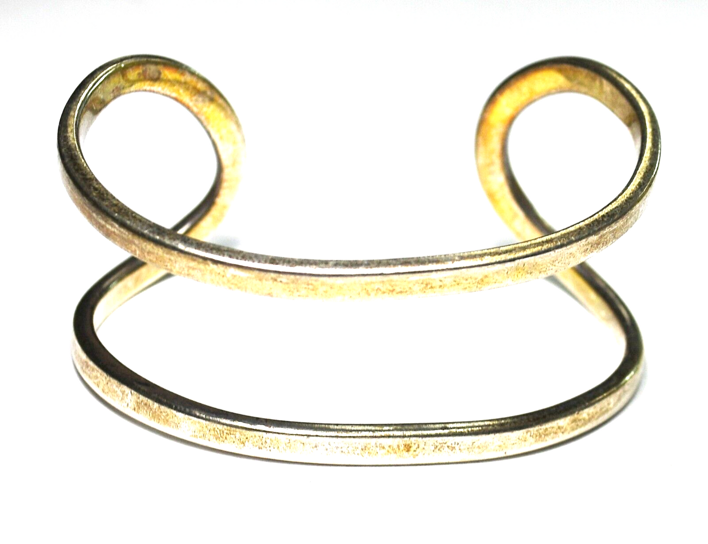 Sterling Silver TANE Mexico Double Bar Cuff 31mm Bracelet 33g