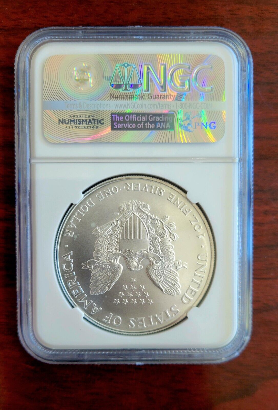 2000 $1 Silver Eagle NGC MS69 Dollar Brown Label Holder .999 Fine Silver 1oz.