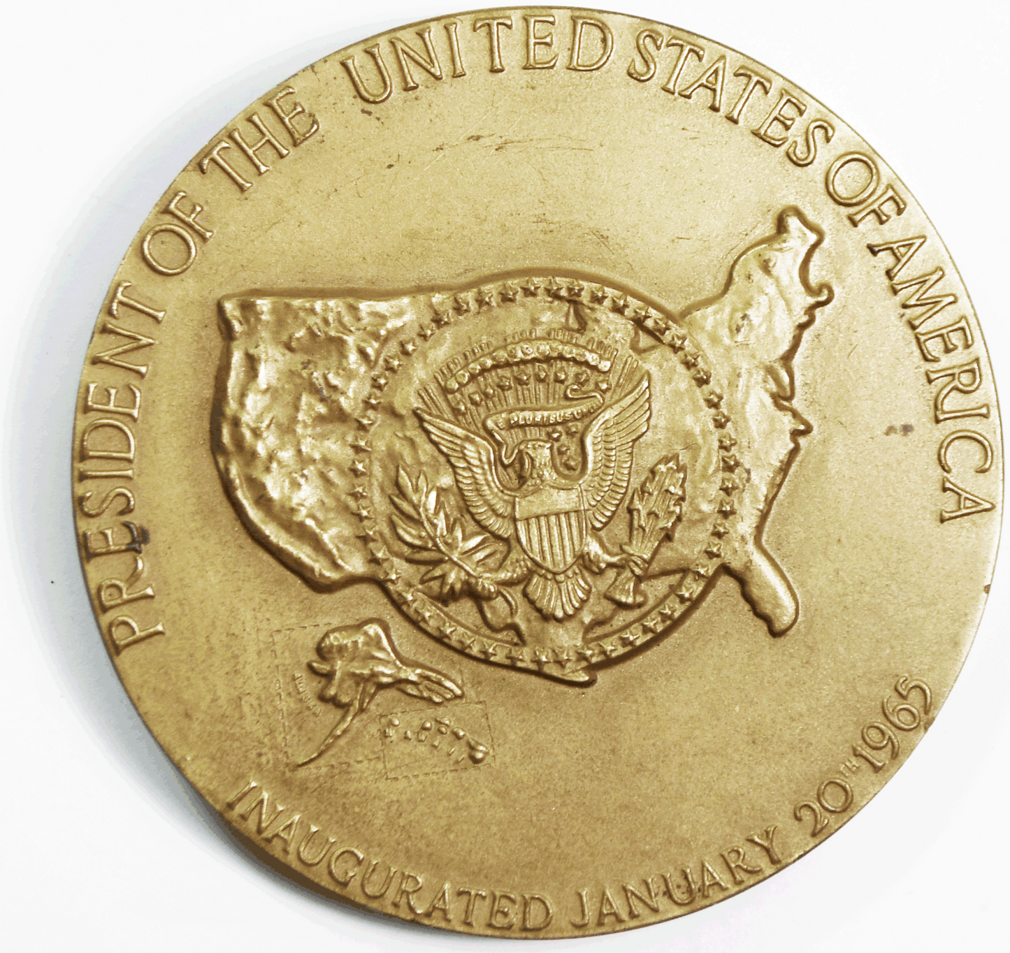 Lyndon Baines Johnson Presidential Inauguration Medal 70mm Bronze