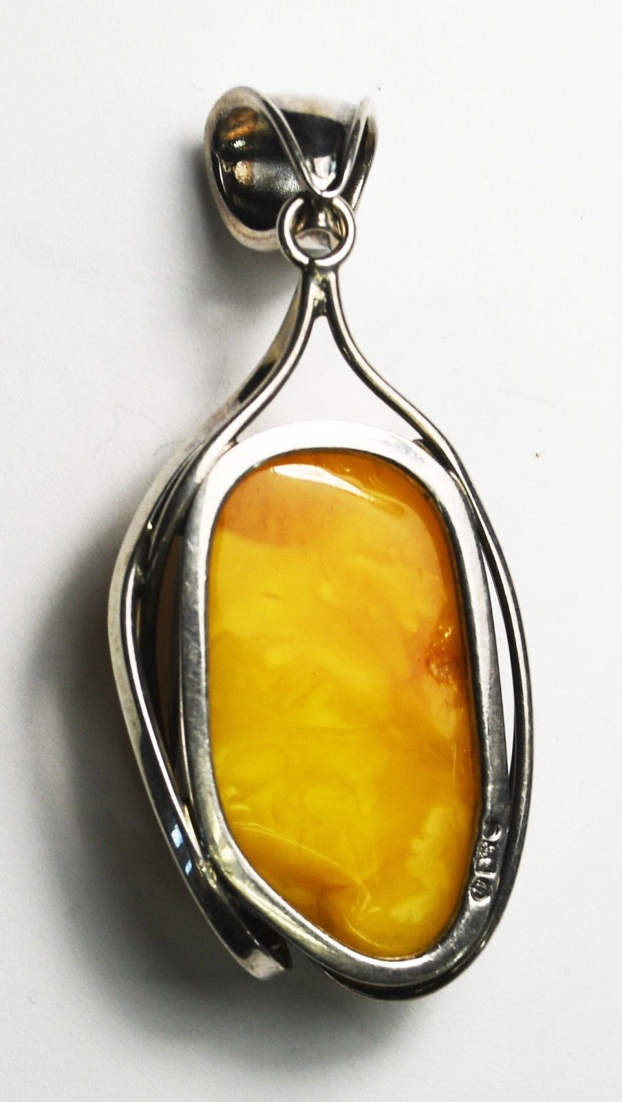 Sterling Silver Oval Yellow Jasper Pendant 61mm x 26mm