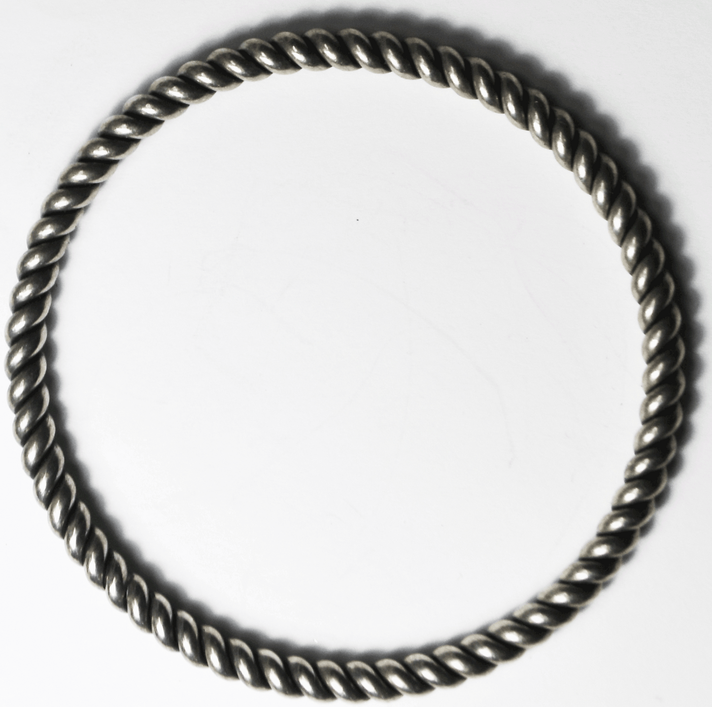 Sterling Silver Silpada B1614 Twist Rope Striped Large 5mm Bangle Bracelet