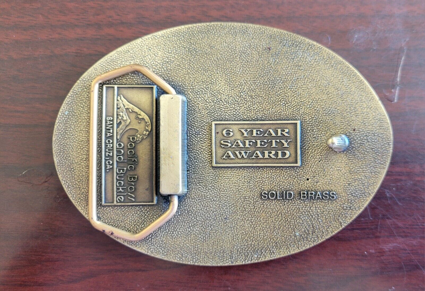 Questar Pipeline Belt Buckle Solid Brass 6 Year Safety Award Pacific Brass