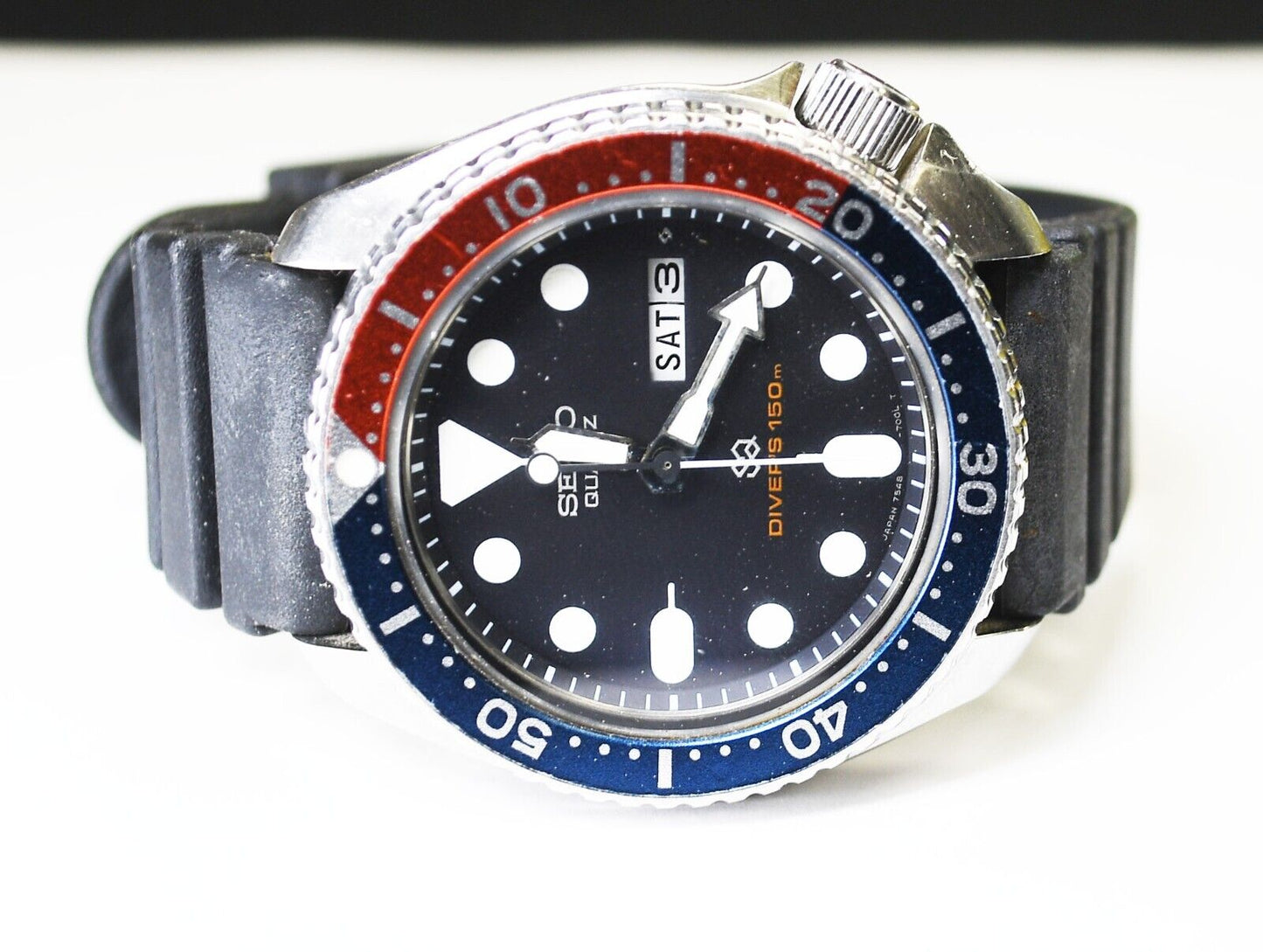 Retro Men's Seiko Pepsi Diver's 150m Day Date 7548 700B Stainless 42mm