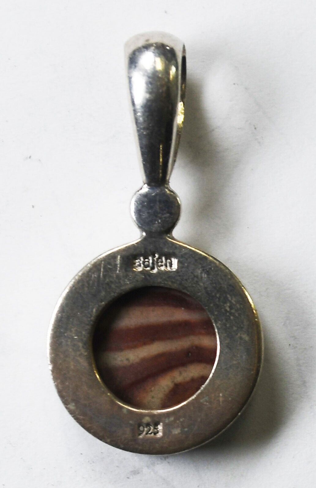 Sterling Silver Red Convoluted Jasper Pendant 33mm x 17mm