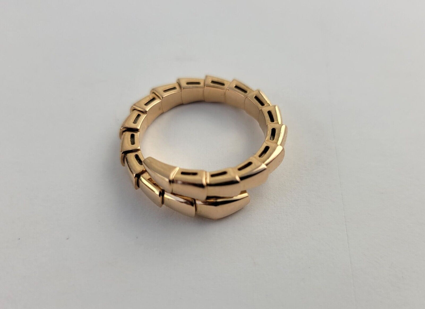 BVLGARI Ring Serpenti Viper US7-7.75 L Engraved 18K 750 Yellow Gold Band