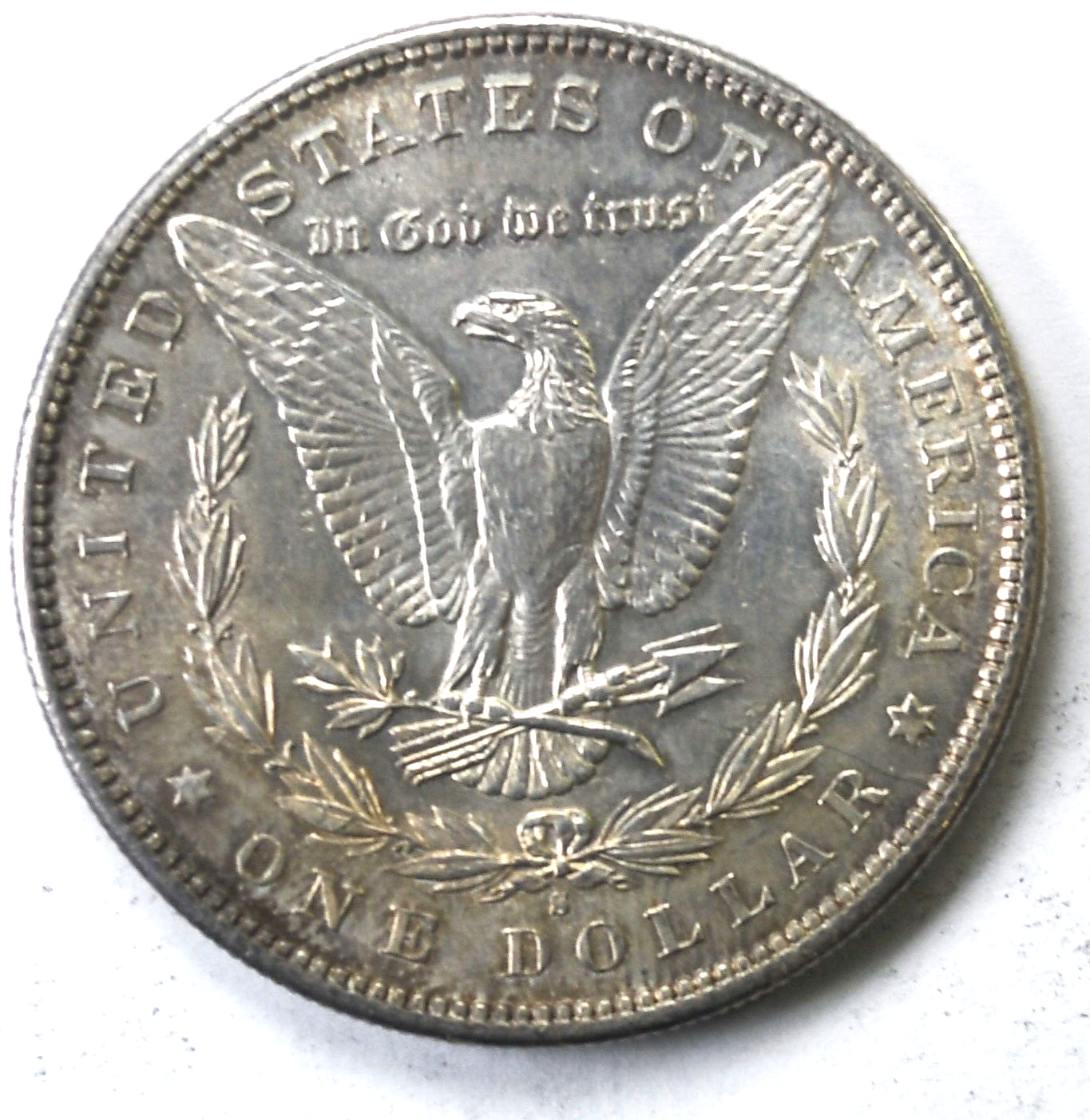 1890 S $1 Morgan Silver One Dollar Beard Lamination Error AU