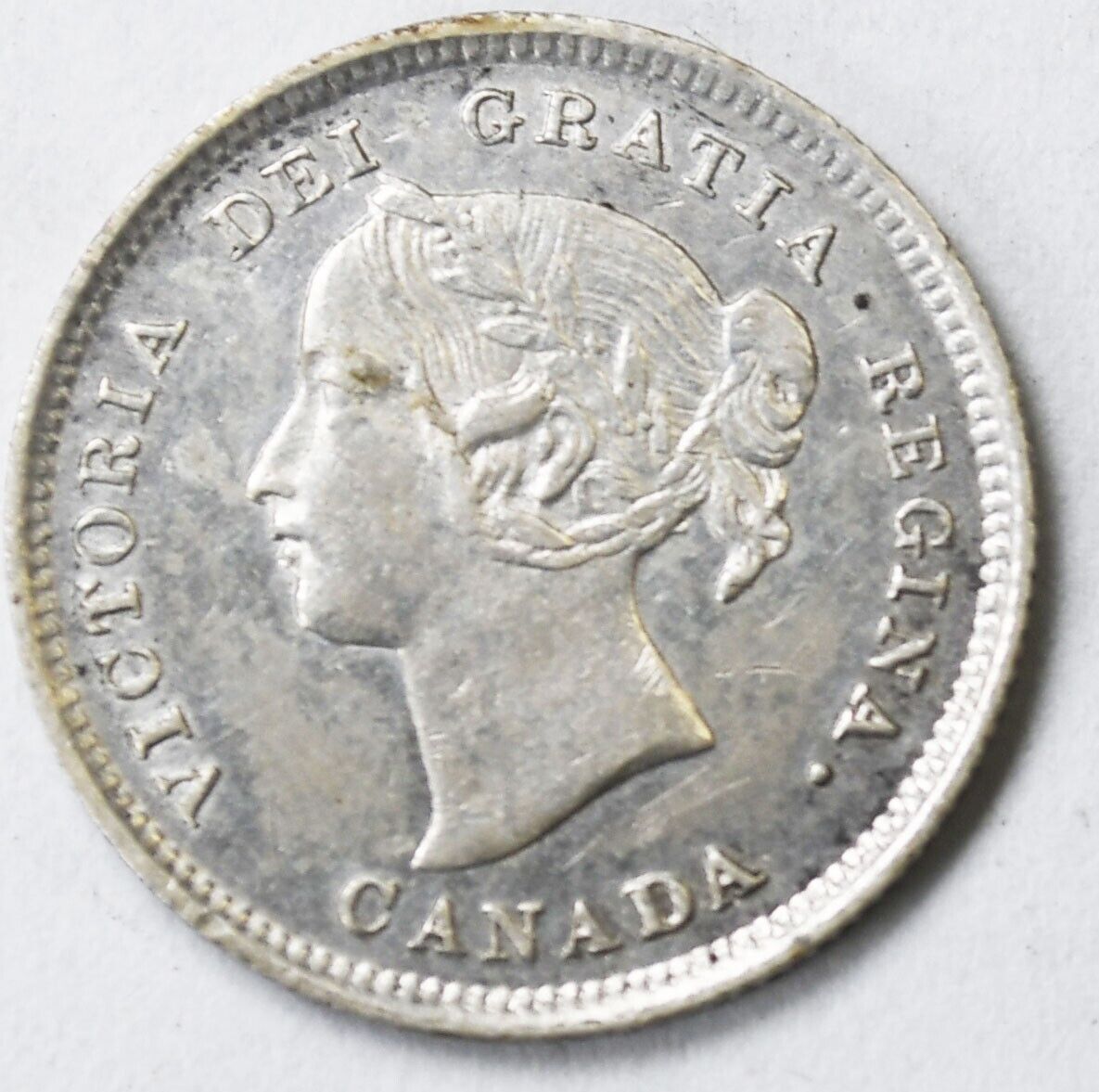 1896 Canada 5c Five Cents Silver Coin Half Dime KM# 2 AU