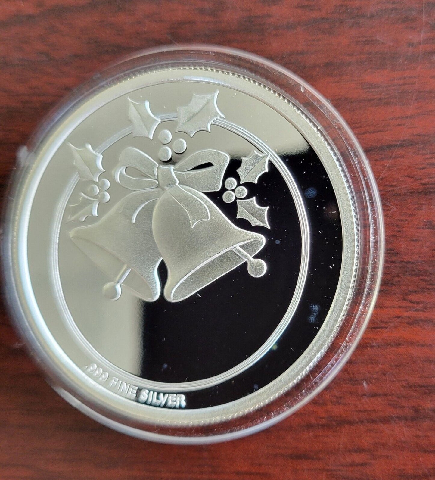 Season's Greetings 1oz Fine Silver Round Christmas Colored Enamel Santa Workshop