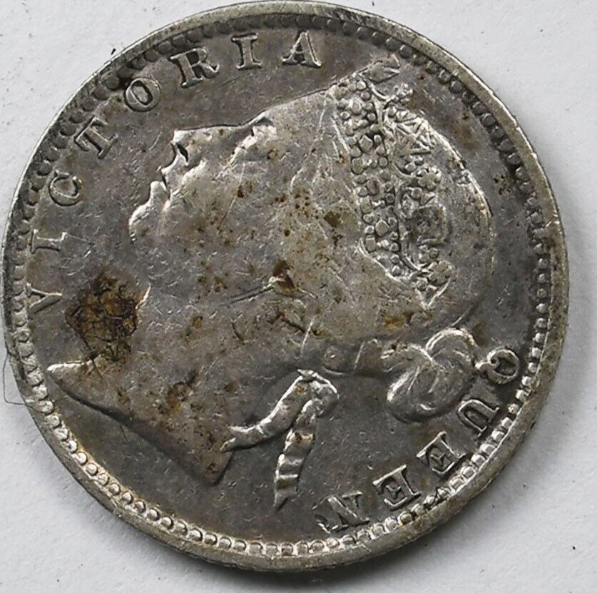 1897 Straits Settlements 10 Ten Cents Silver Coin KM# 11