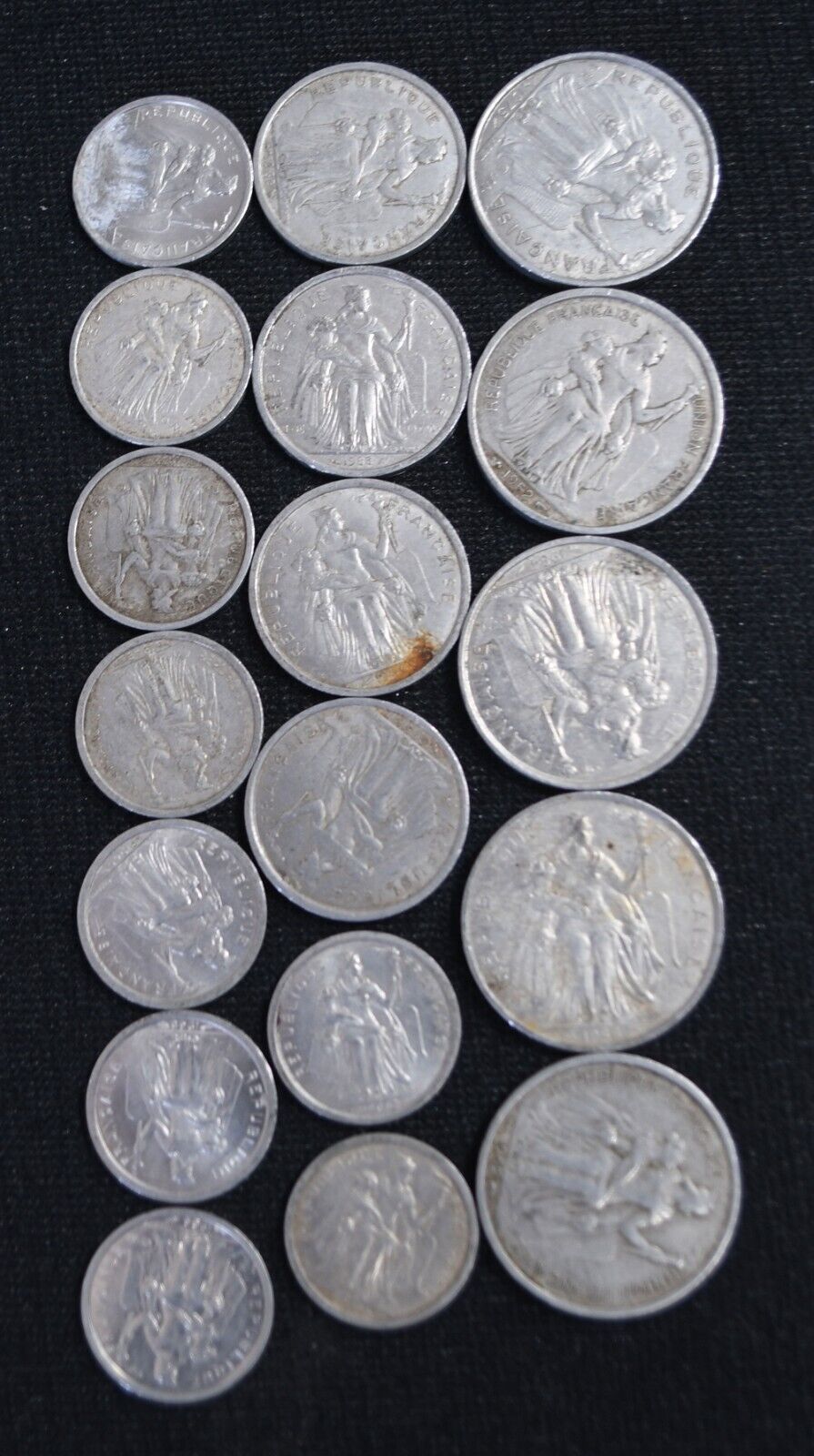 18pc France French Colonies Oceania Polynesia Coins Lot 1949-1988