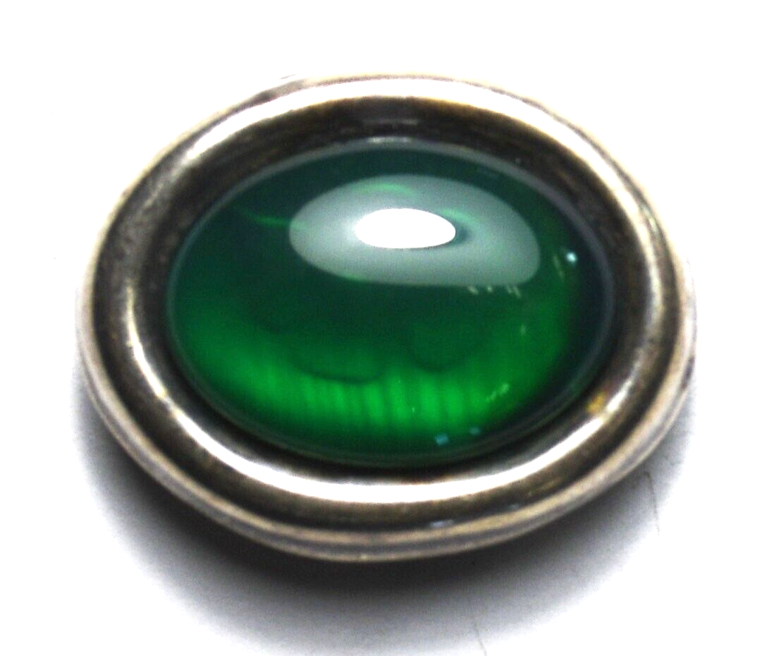Sterling Silver Nataliya V Collister NVC Oval Green Onyx Slider Pendant 30mm
