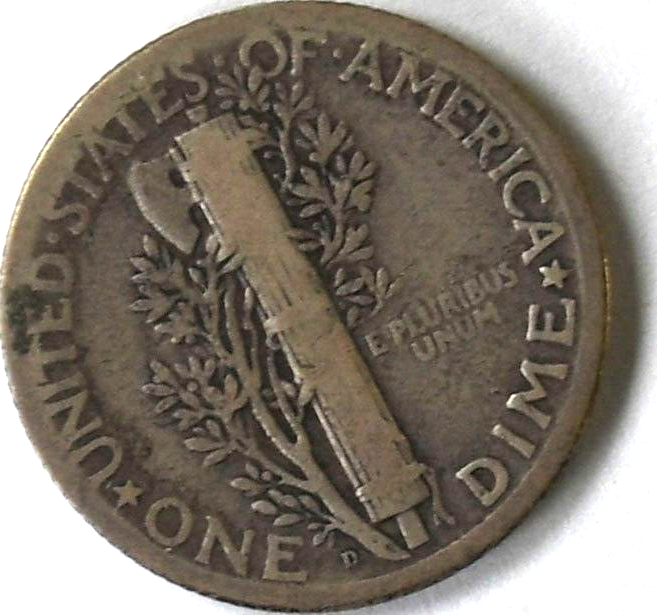 1927 D 10c Mercury Silver Dime Ten Cents Denver