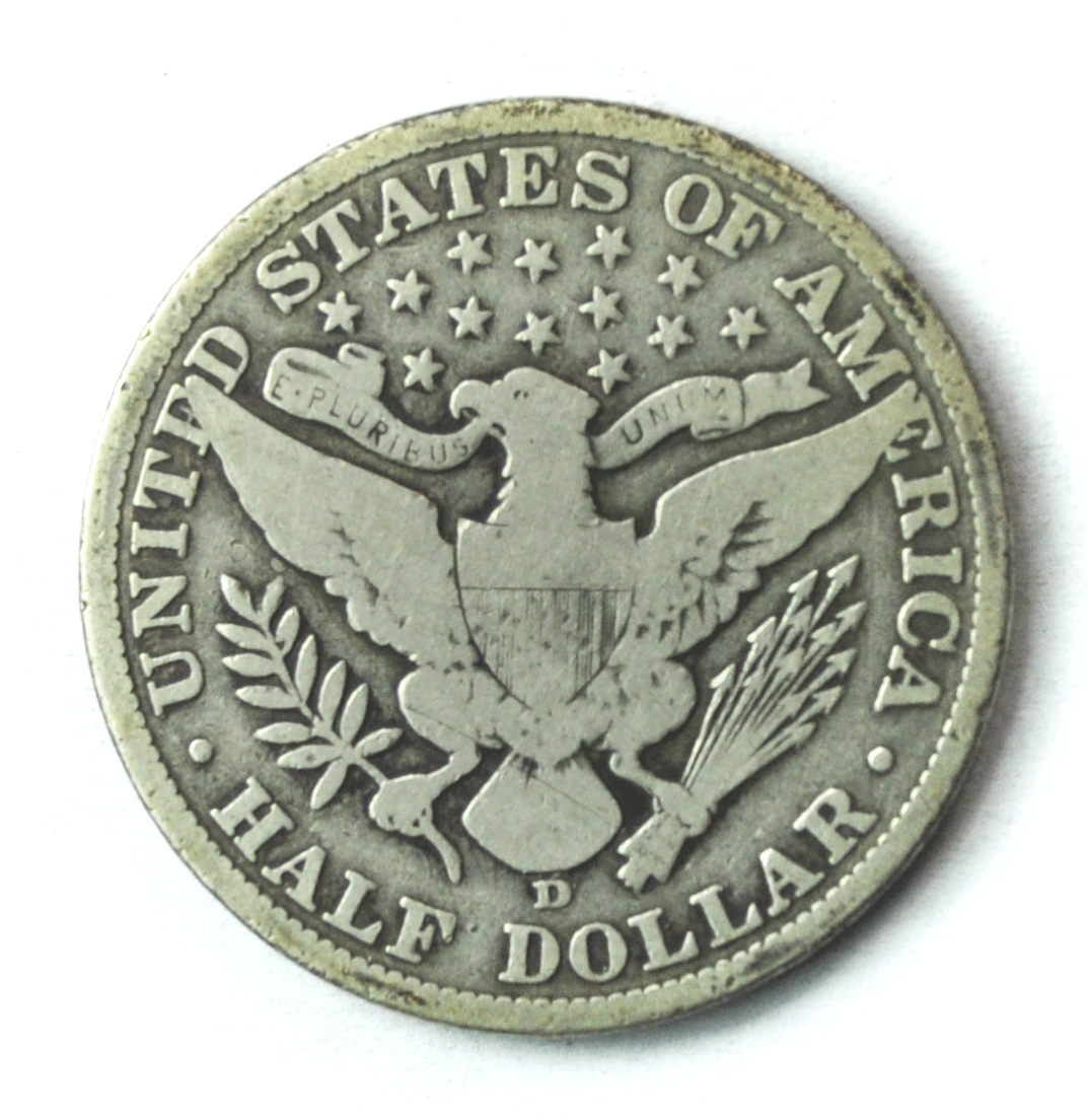 1906 D 50c Barber Silver Half Dollar Fifty Cents US Denver