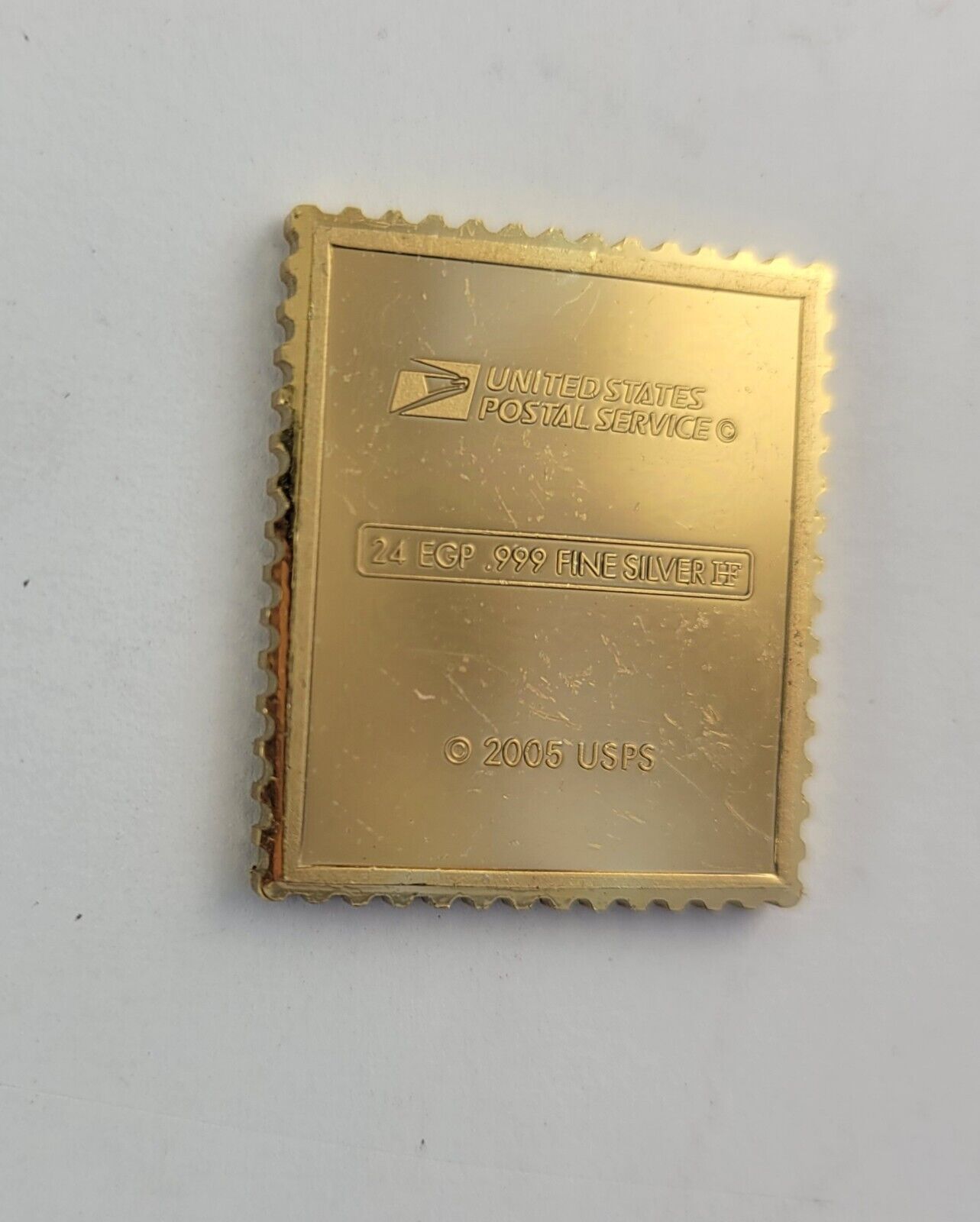 USPS United We Stand .999 Fine Silver Gold Plated Stamp Grover Cleavland .35oz.