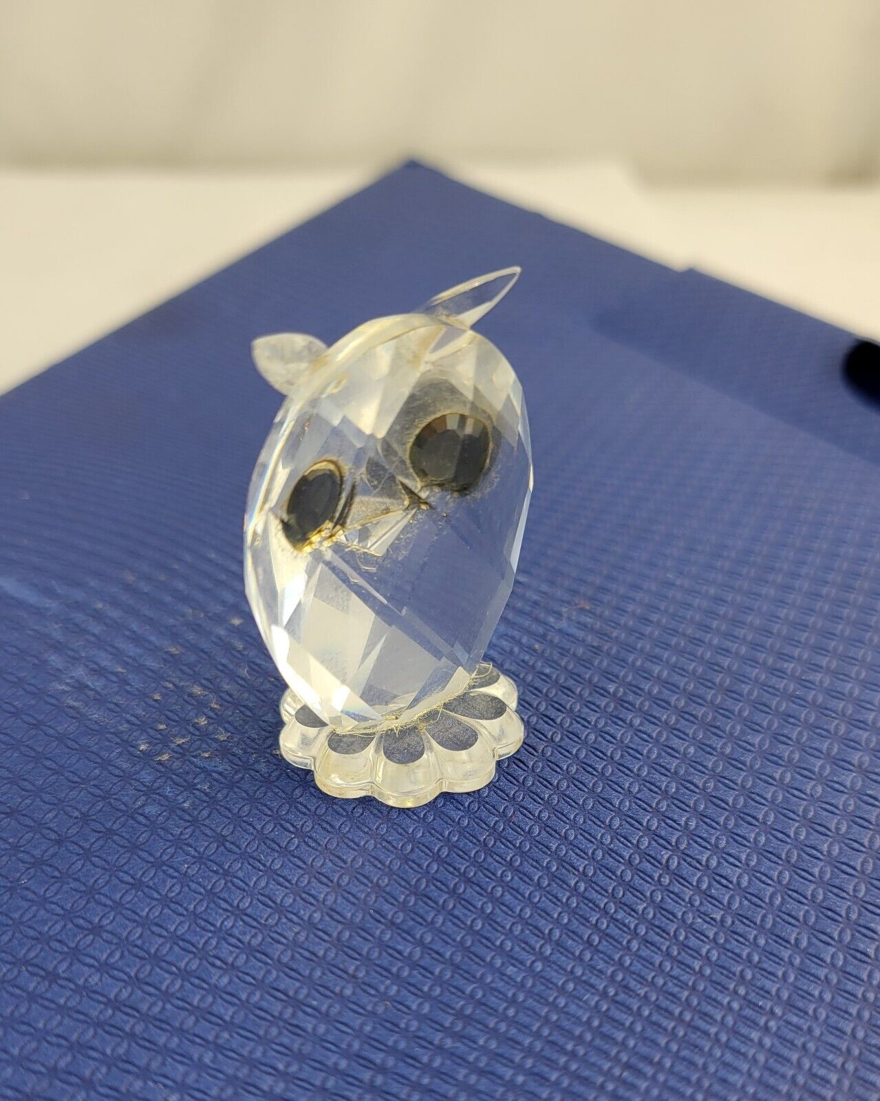 Swarovski Crystal Small Owl Figurine Austria No Box 1 1/2" Tall