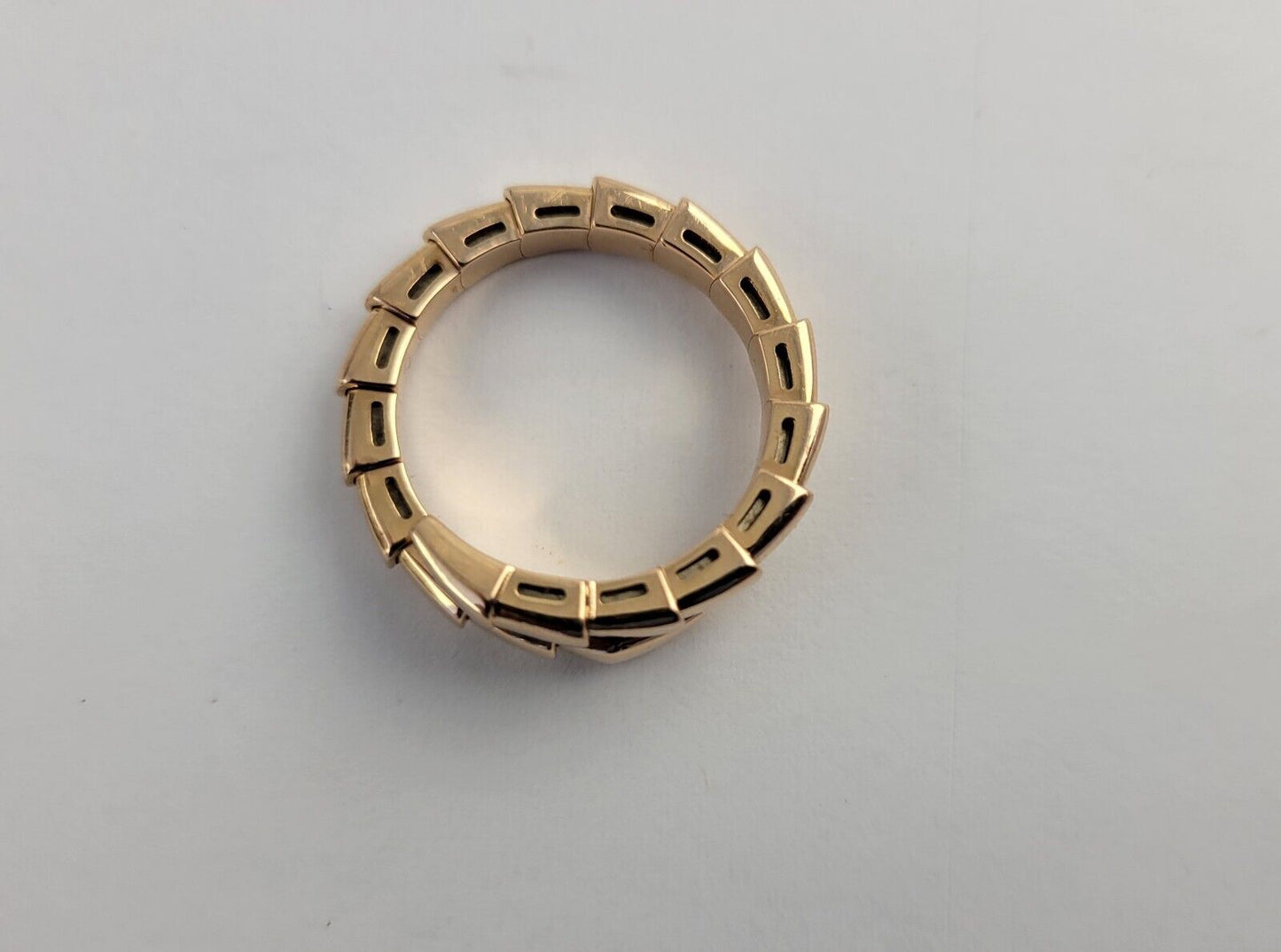 BVLGARI Ring Serpenti Viper US7-7.75 L Engraved 18K 750 Yellow Gold Band