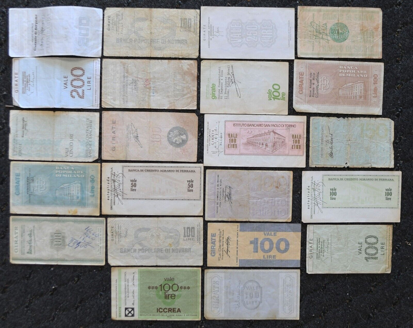 22 Italy Emergency Issue Currency Provincial Banknotes 50 150 200 250 Lire