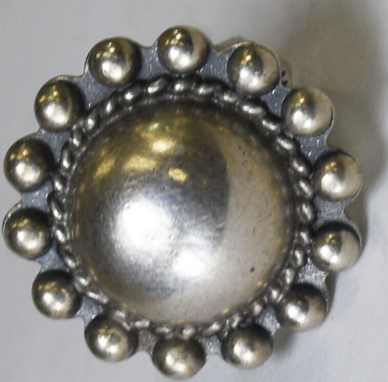 Vintage Sterling Round Dot Halo Arrow Band Flower Ring 22mm Size 5