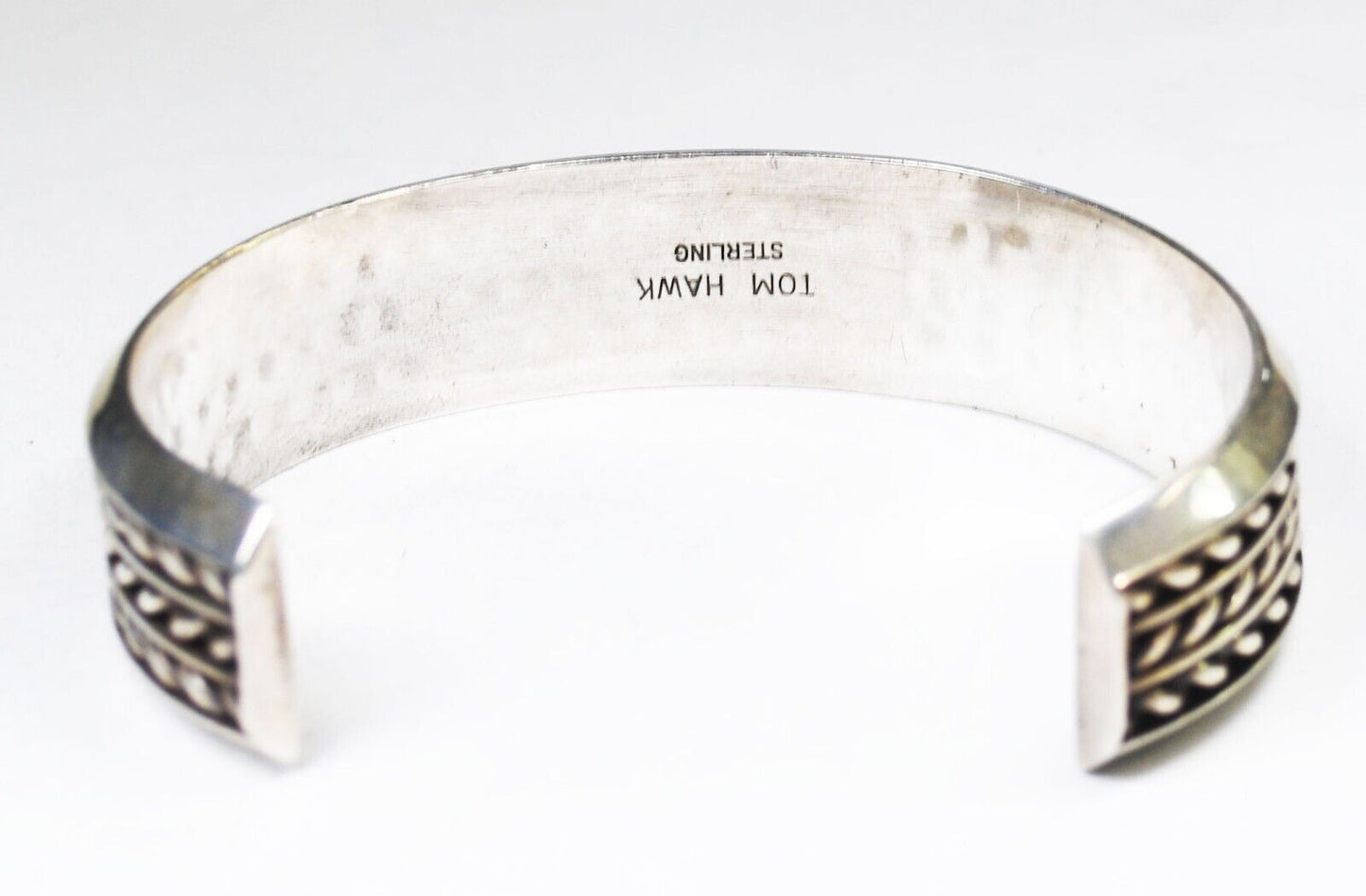 Sterling Silver Tom Hawk Cuff Bracelet 17mm 7.25" Wrist