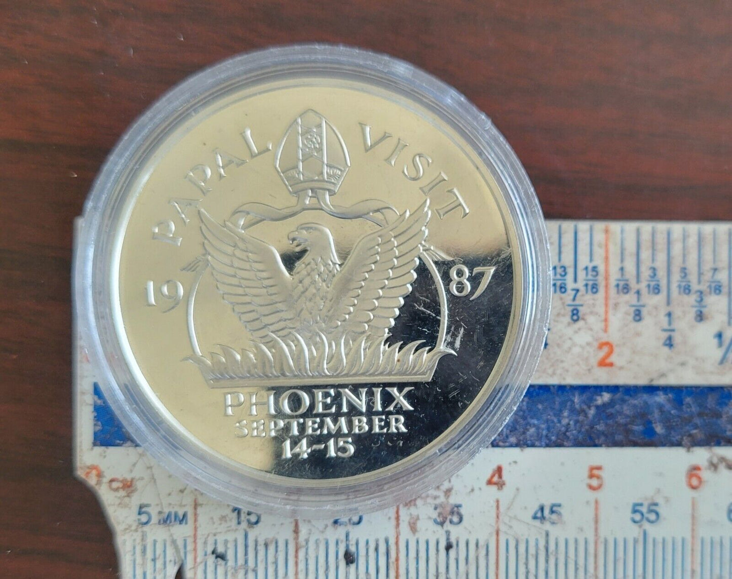1987 Pope John Paul II  Phoenix Arizona Papal Visit Sterling Silver Coin