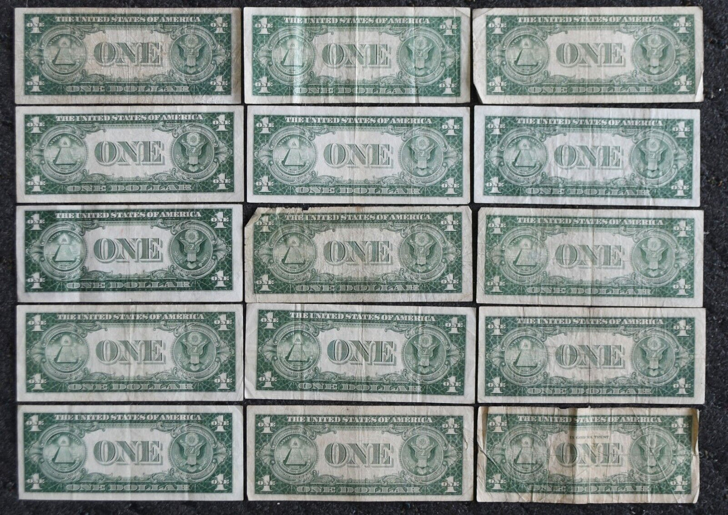 15- $1 Silver Certificate Blue Seal Star Notes Lot 1-35C 3-35D 7-35E 2-35G 2-35F