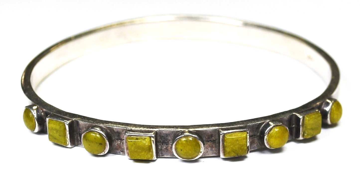 Sterling Silver Serpentine Small Bangle Bracelet 5mm 7-1/4" Wrist