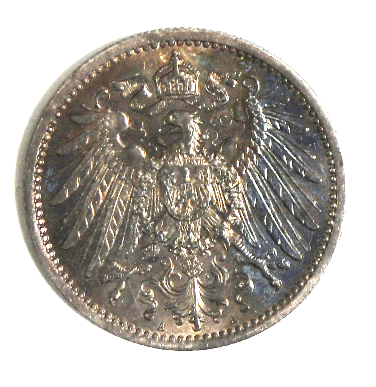 1915 A Germany Empire One Mark Silver Coin KM# 14