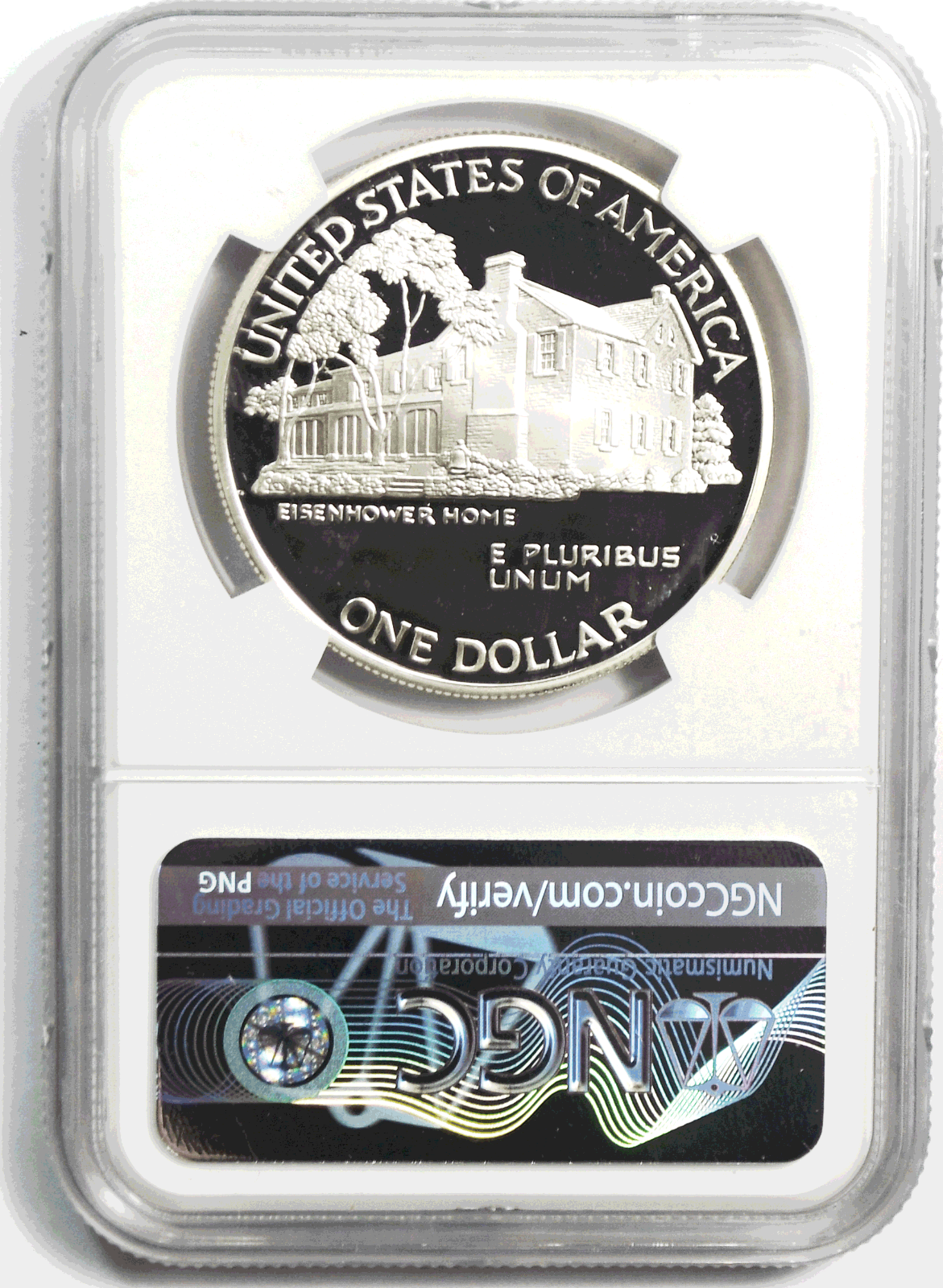 1990 S $1 Eisenhower Commemorative Silver One Dollar PF69 Ultra Cameo NGC