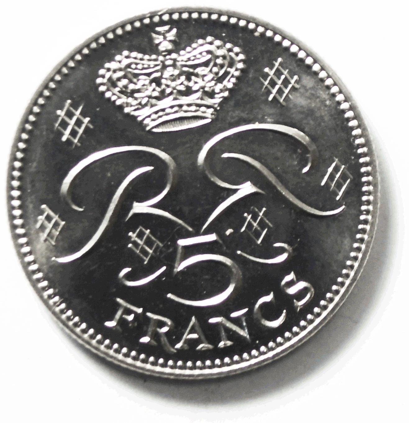 1982 Monaco Five 5 Francs Coin KM# 150 Uncirculated
