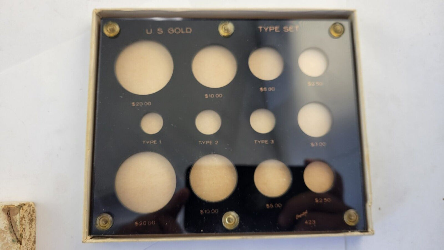 Capital Plastics  12pc. U.S. Gold Commemorative Coins Holder Black 423 w/Box