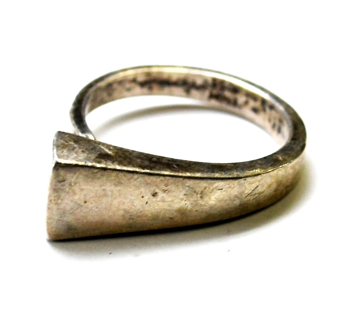 Sterling Silver FROM Horn Shaped Adjustable Ring 7mm Size 5.5