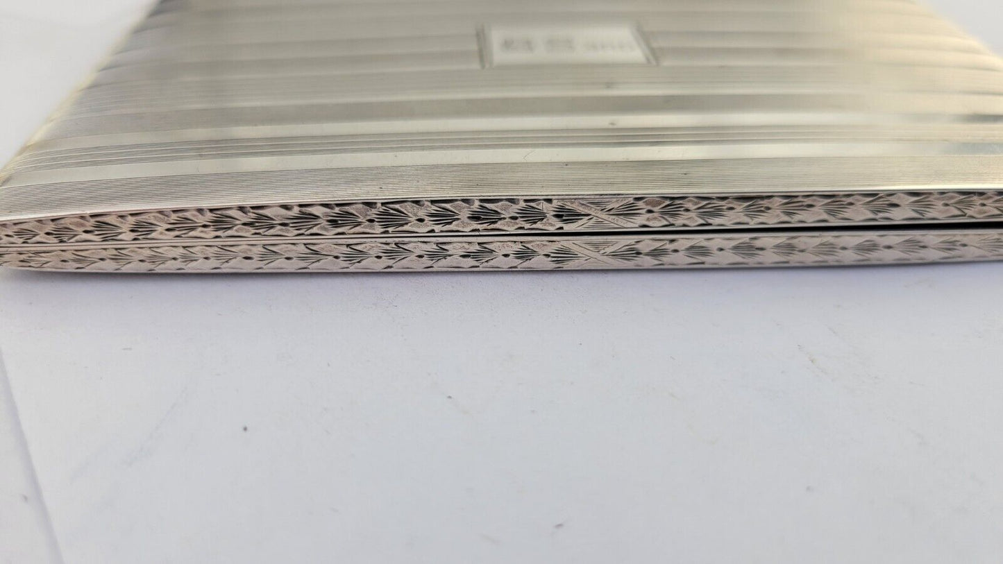 Large Napier Sterling Silver Cigarette Box Business Card Case Money Holder 4.4oz