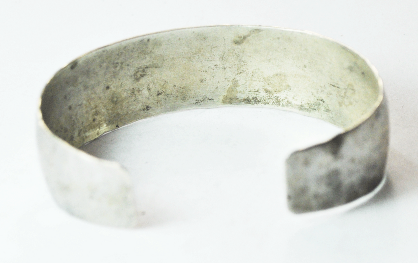 Sterling Silver Sarah Cly Hammered Cuff Bracelet 20mm 7" Wrist 22.4g
