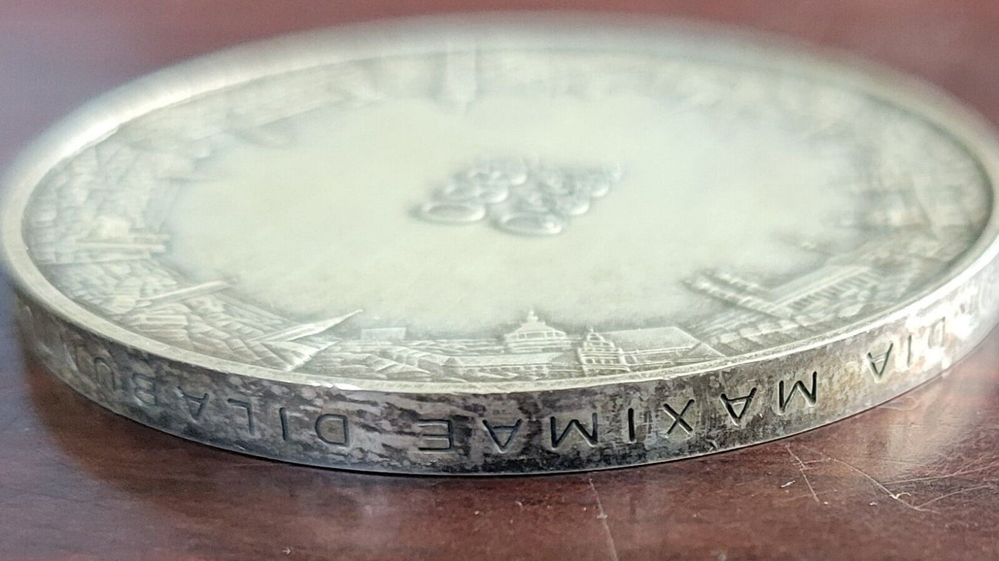 Silver Medal 100 Jahre Munchener Ruck Munich 1880 1980 German Coin .999 Fine