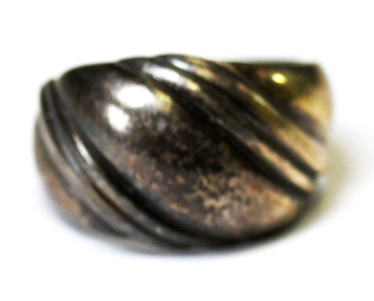 Sterling Silver Kabana Triple Stripe Band 13mm Size 8