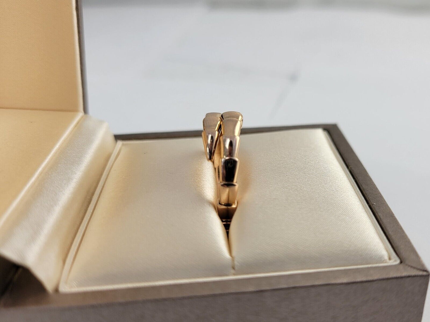 BVLGARI Ring Serpenti Viper US7-7.75 L Engraved 18K 750 Yellow Gold Band