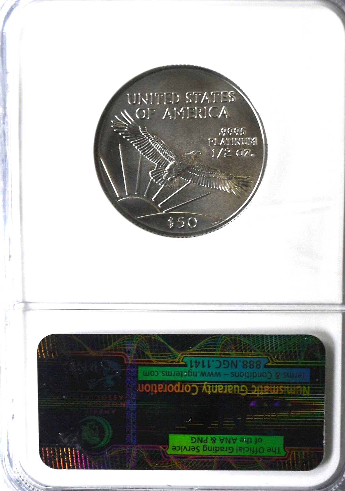 2008 $50 American Platinum Eagle 1/2th oz NGC MS69