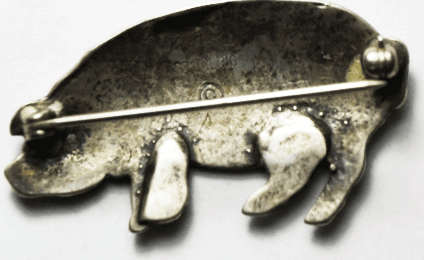 Sterling Silver Kit Carson Pig 36mm x 20mm Hog Swine