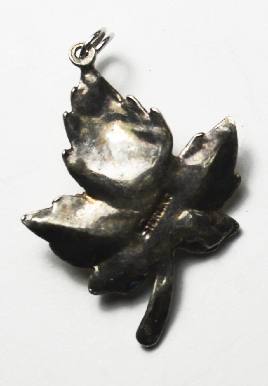 Sterling Silver Frog On Maple Leaf Charm Pendant 29mm x 22mm