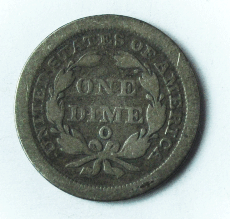 1845 O 10c Seated Silver Dime Ten Cents New Orleans