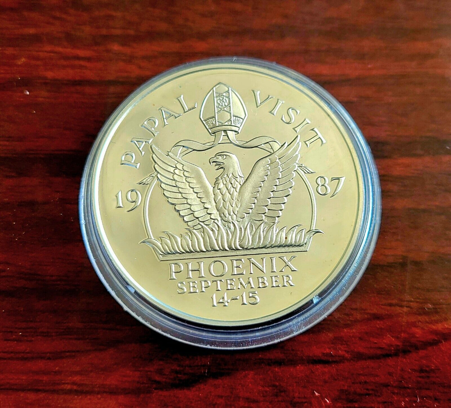 1987 Pope John Paul II Phoenix Arizona Papal Visit Sterling Silver Coin