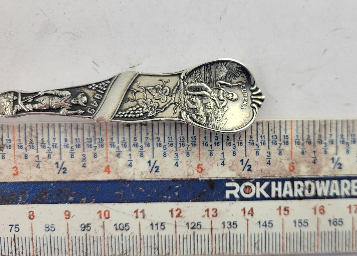 San Francisco 5 3/4" Sterling Silver Souvenir Spoon .72oz. Golden Gate Mechanics