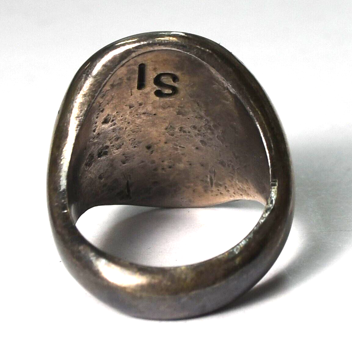 Sterling Silver SI Turquoise Heavy Shadow Box Ring 27mm Size 12