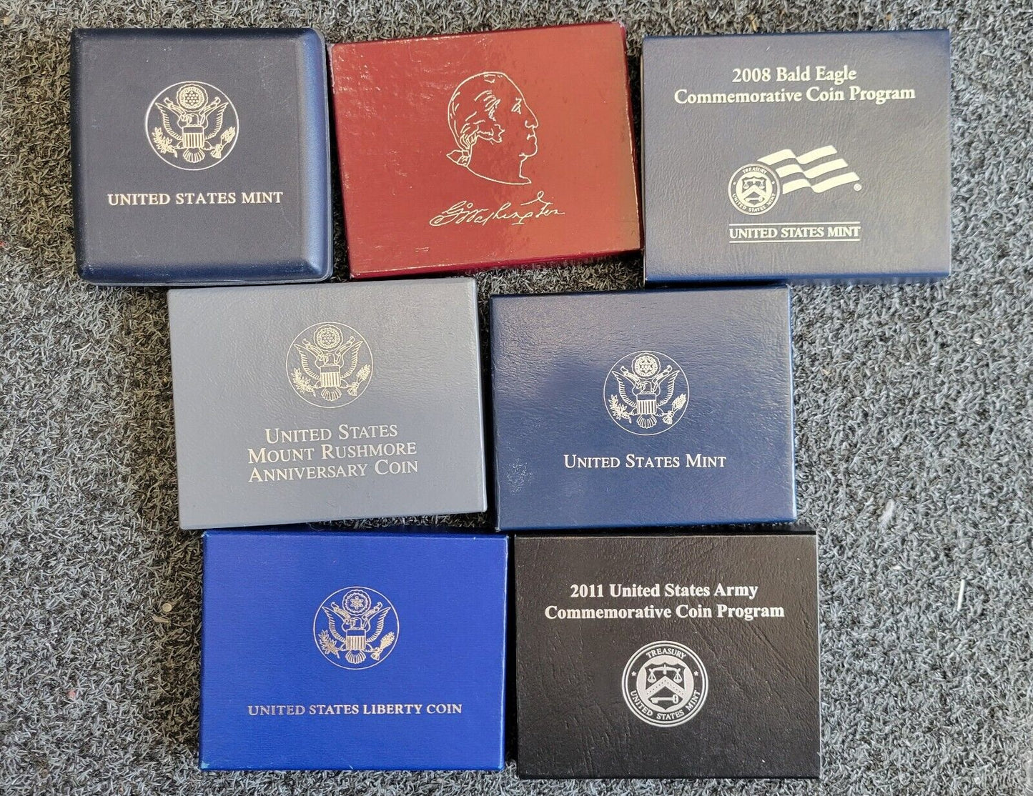 US Mint 1986, 03, 91, 82, 08, 99, 11, Commemorative Coin Set Army, Ellis, Susan